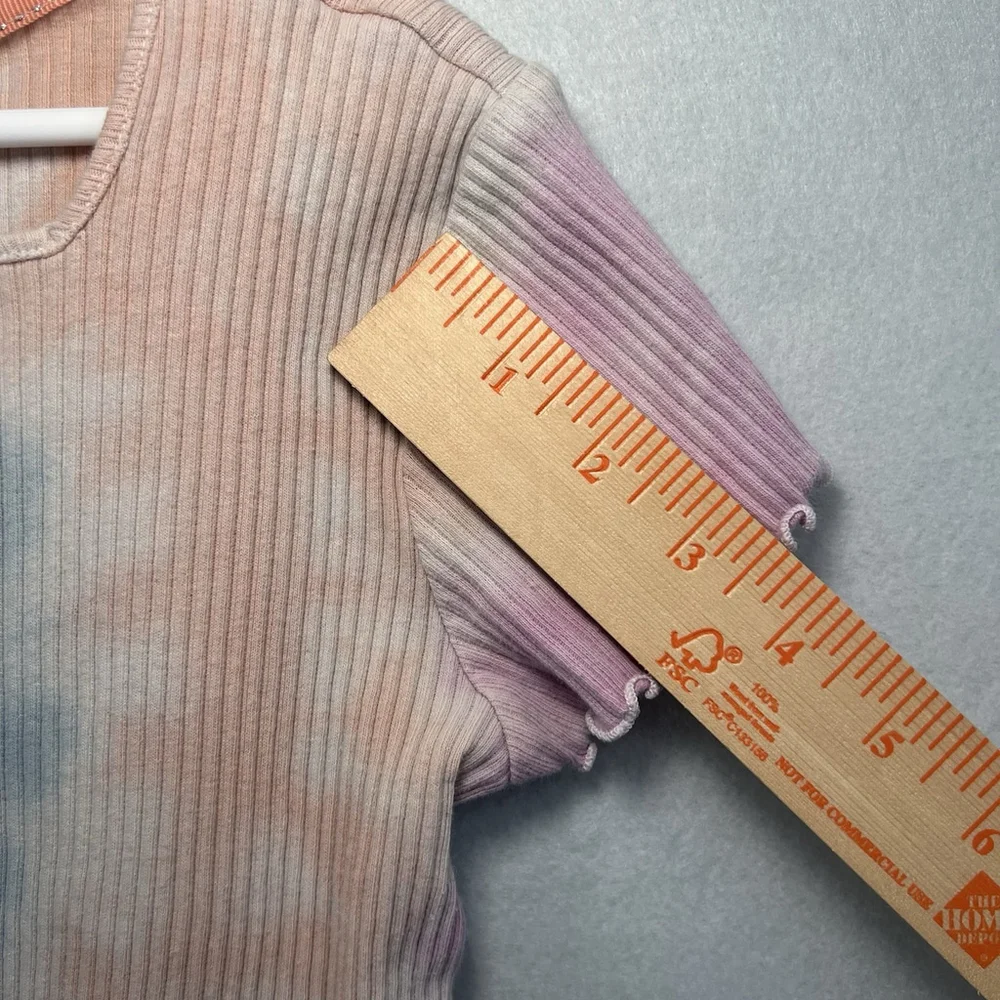 Justice Girls Tie Dye Shirt Size L 12-14 Square Neck Multicolored